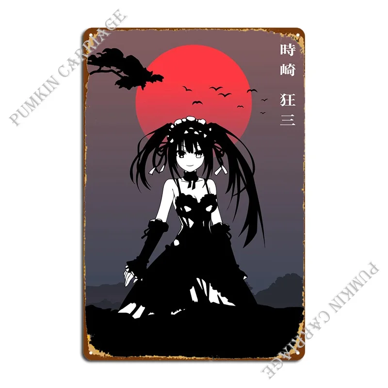 Tokisaki Kurumi Metal Plaque Poster Decoration Painting Vintage Garage Tin Sign Poster