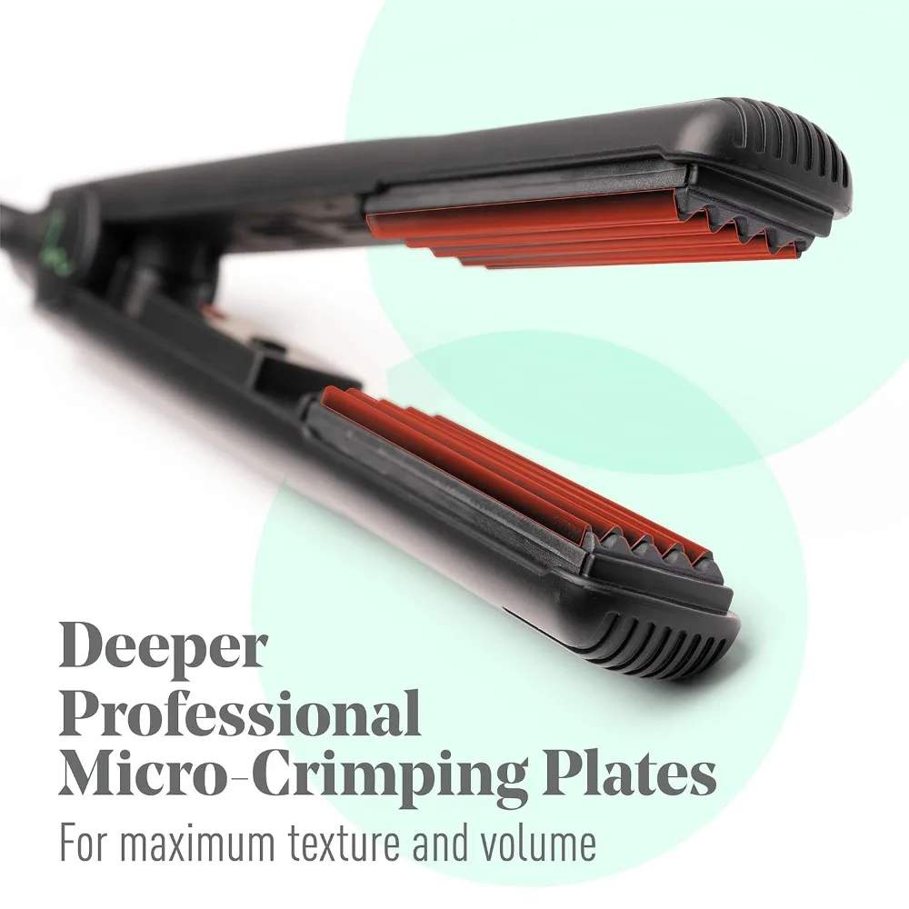 Professional 1-Inch Hair Crimper Iron - Deeper Ceramic Plates for Fast Root Volumizing & Crimping - Dual Voltage Travel Ready - view 4