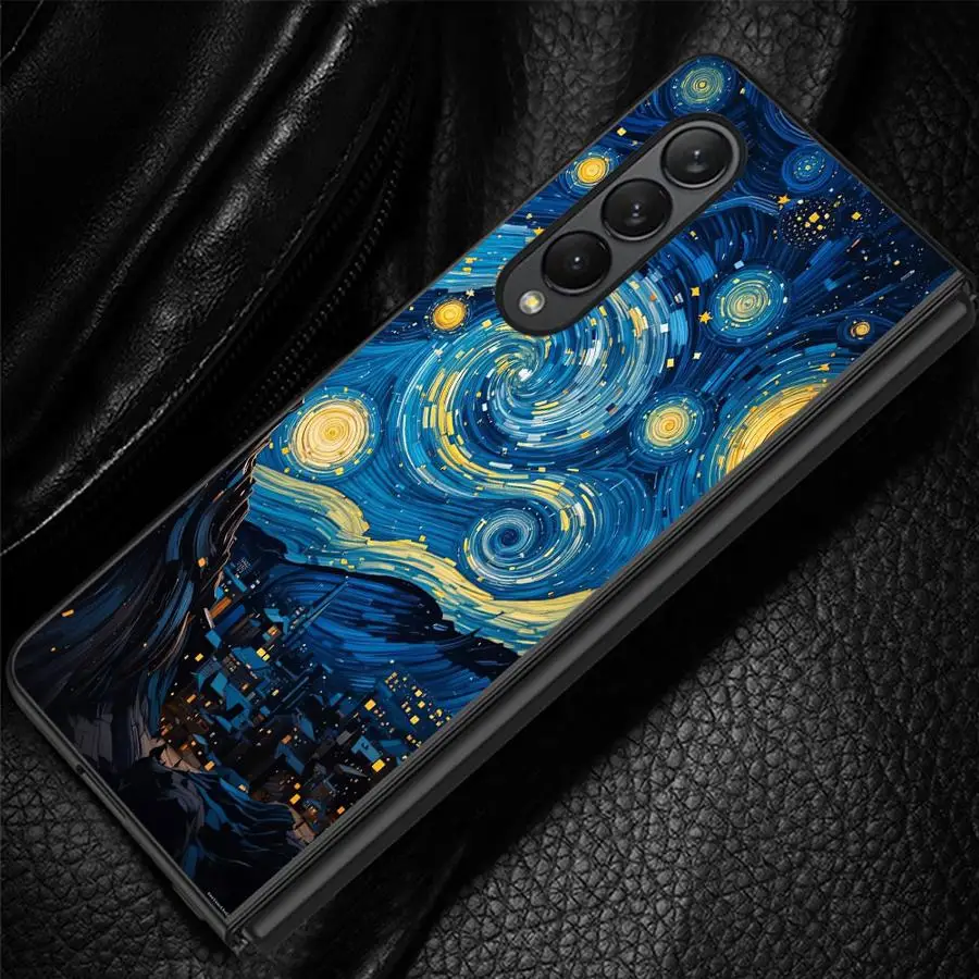 Case for Samsung Galaxy Z Fold 8 Ultra Z Fold 7 6 5 4 3 ZFold5 ZFold3 ZFold6 ZFold4 ZFold7 Phone Shell Funda Starry Night Van