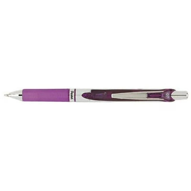 Retractable Liquid Gel Pen, (0.7mm) Metal Tip, Medium Line, Violet Ink
