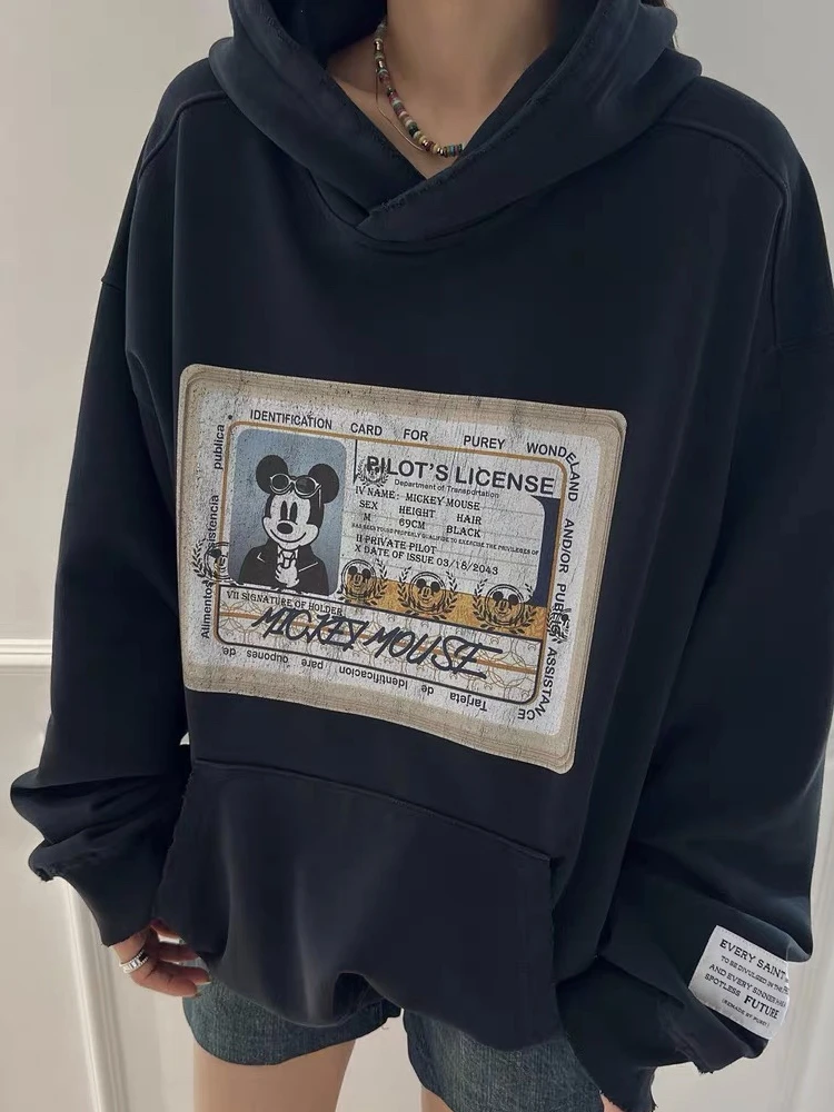 

Американское повседневное винтажное худи оверсайз из плотной ткани Maytown Brand для пар, весна-осень-зима