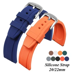 Silicone Strap Quick Release Rubber Watch Strap Soft Sport Bracelet Watchband Women Men 20mm 22mm Orange Black Green Blue Belts