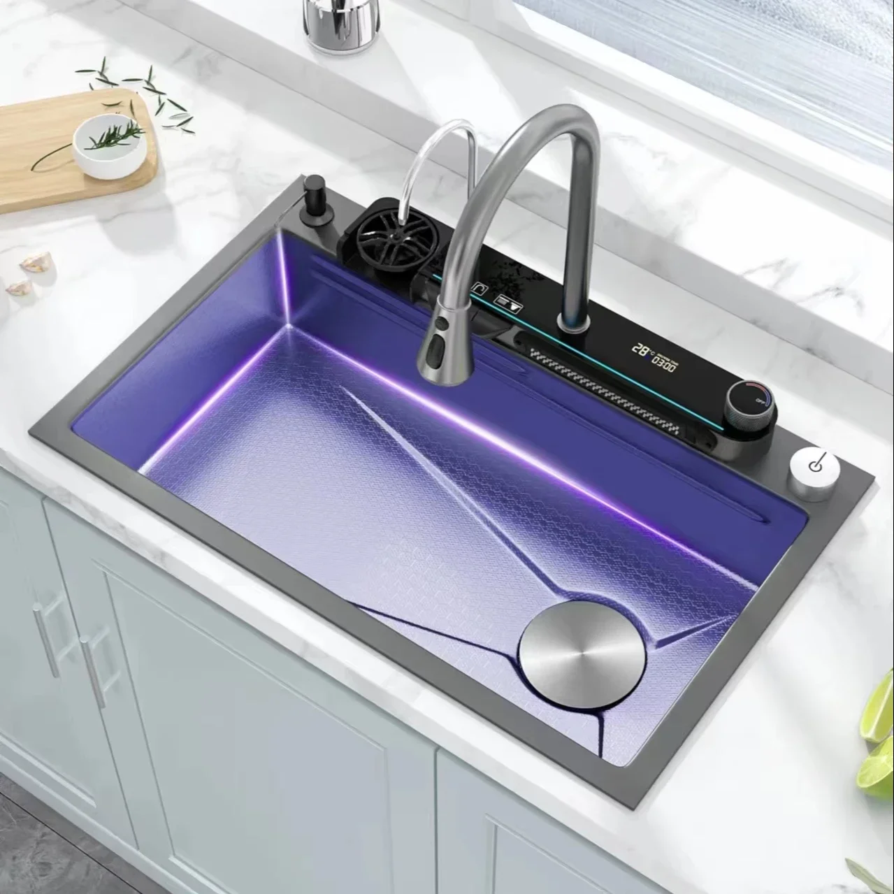

2024 Moden Kitchen Sink New Stainless Steel Smart And Large Sink Home Utility sink Multifunctional Faucet