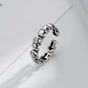 Ventfille-Anel von Elefant Silber für Frauen, 925 gedruckter Schmuck, Geschenk für Mädchen, Maskottchen im thailändischen Stil, Dropshipping 6 Hauptverkäufe weiblicher Silber - №4