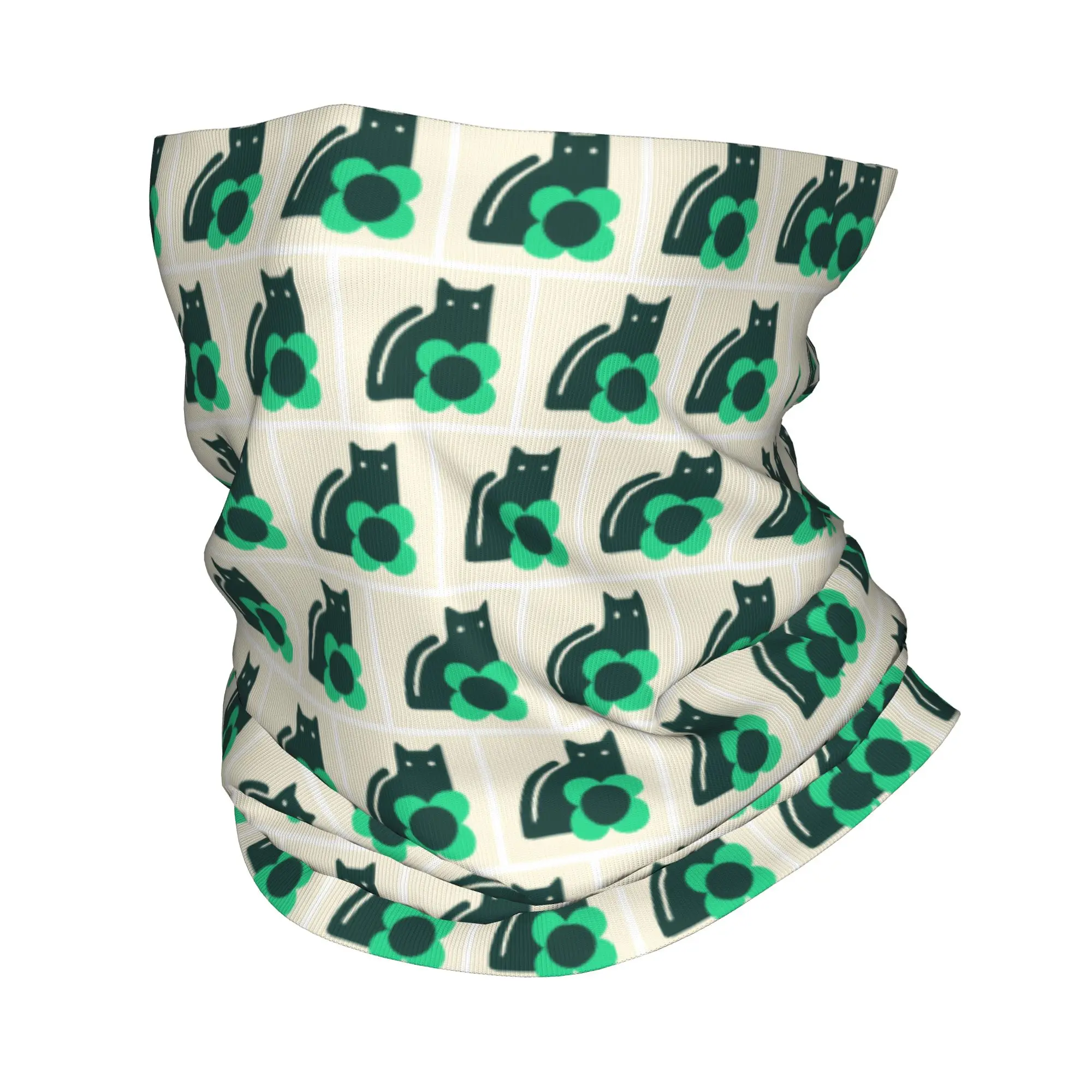 Orla Kiely Cat Bandana Neck Gaiter UV Protection Face Scarf Cover Women Men Scandinavian Headband Tube Balaclava