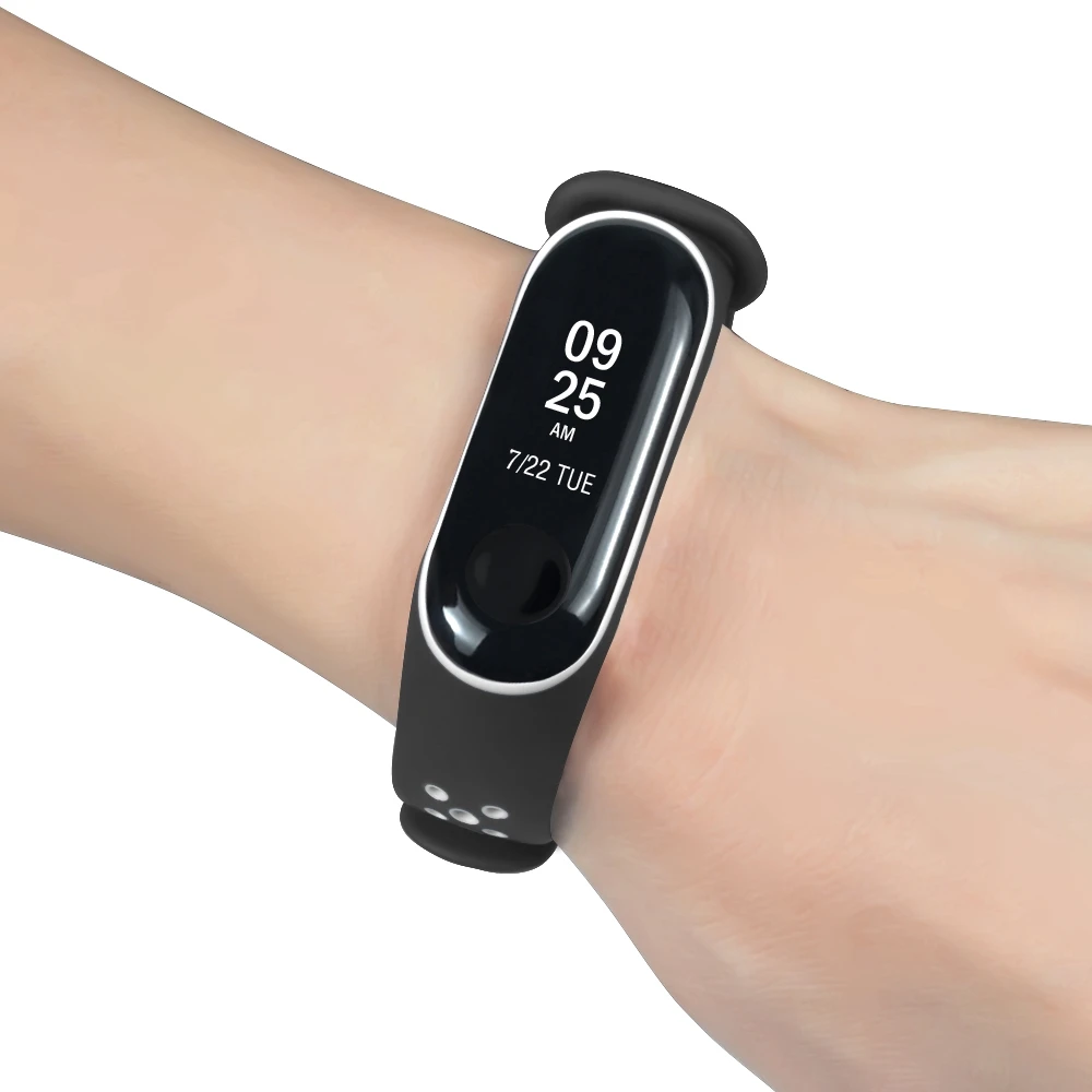 Esporte pulseira de silicone cinta para xiaomi mi banda 4 mi4 relógio inteligente substituição pulseira com filme tela
