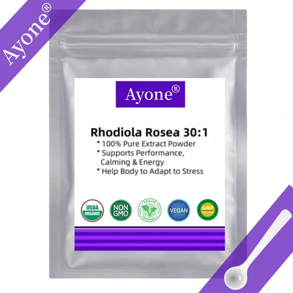 Suministro de fábrica 50-1000g 100% Rhodiola Rosea 30:1 Antioxidación y blanqueamiento de la piel