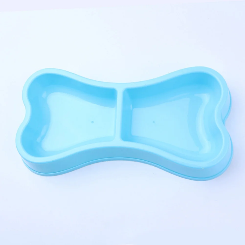 

Portable Plastic Bone Shape Puppy Water Food Feeder Feeding Bowl for Cats Dogs Pet Accessories (Blue)