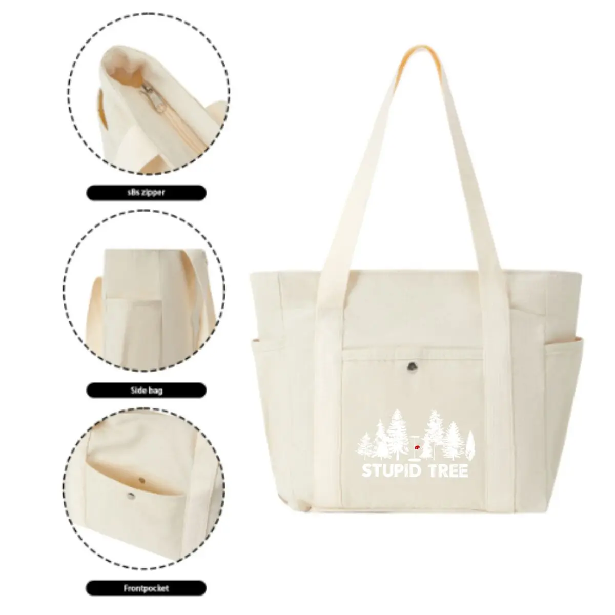 Stupid Tree Forest Art Canvas Handbag Work Commuter Carrying Outfit Book Shoulder Bag Shopping Bag