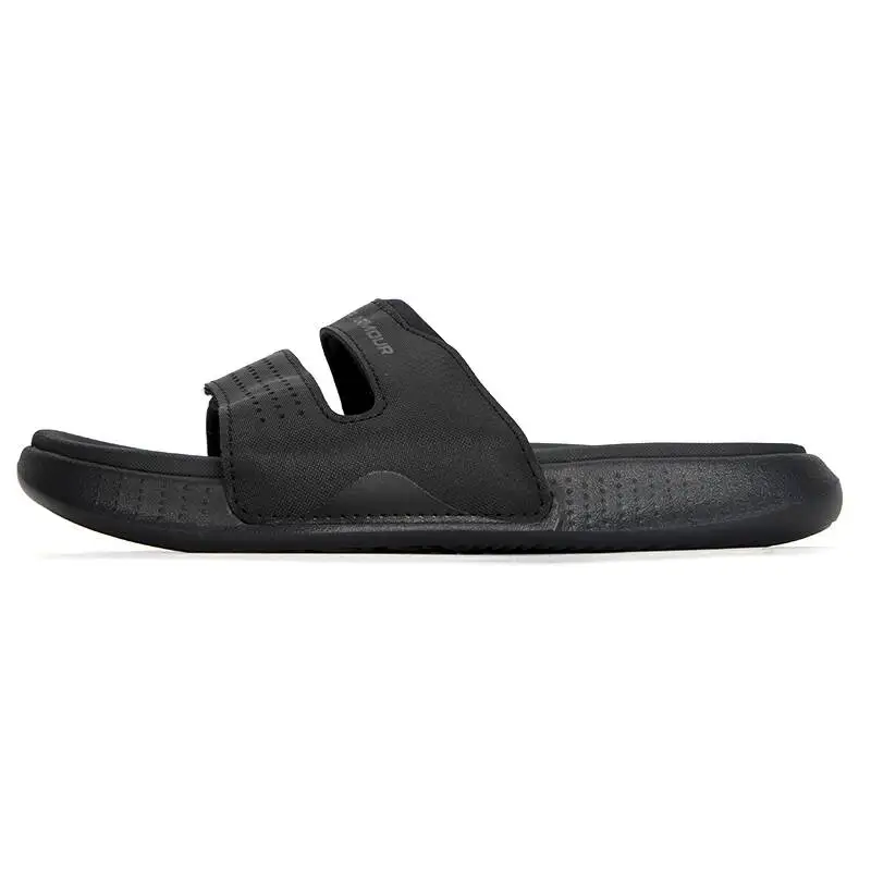 Under Armour 3025045-001 Ladies Comfort Slides Adjustable Rubber Strap Plush Lining Shock Absorb EVA Sole Gym Casual Sandals