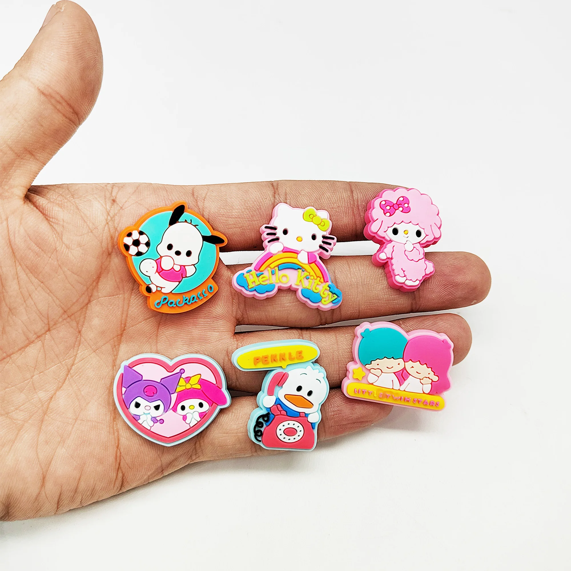 Single sale 1pcs Cute Sanrio PVC Shoe Charms Accessories Decoration Buckles Classic Clog Fit Bands Bracelets image 4