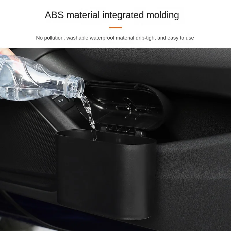 Car trash can door side hanging storage bucket with cover mini storage bag Multi-functional seat back storage box for car
