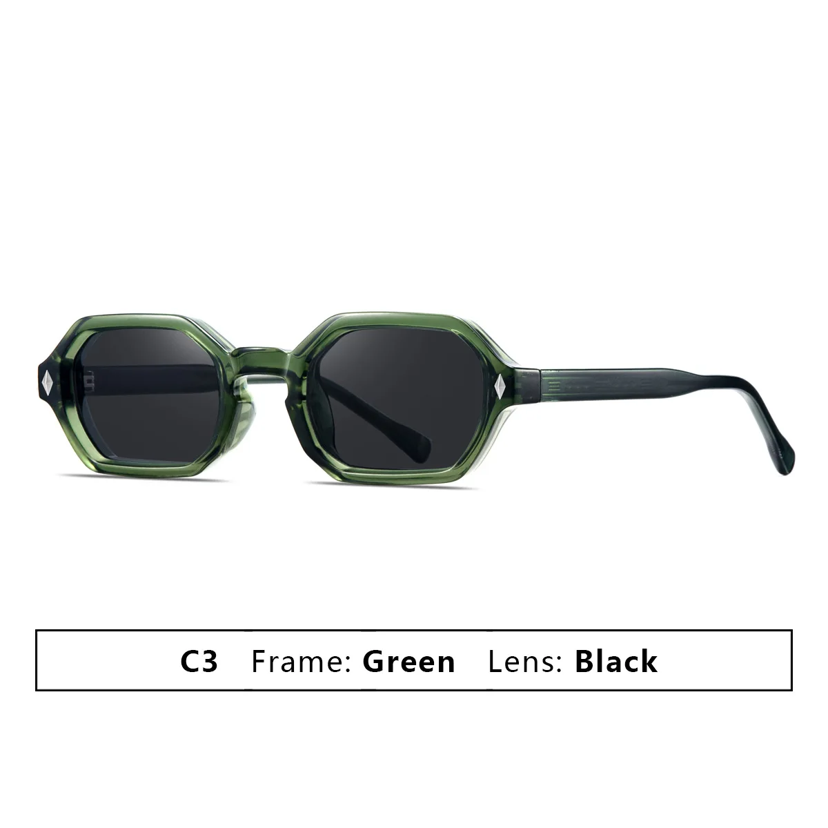 Kleine vintage hexagon zonnebrillen voor dames en heren, luxe designer zonnebril, populaire punk rivet driving shades