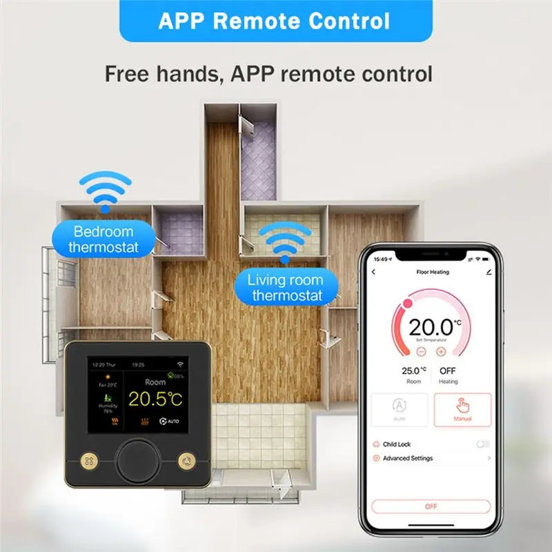 AT53 Tuya Smart Wifi Thermostat Gas Boiler Electric Floor Heating Temperature Controller Supports Alexa Google Home