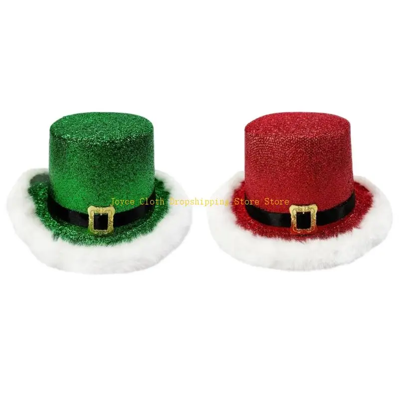 

Santa Elf Bucket Hat Red Green Color Family Matching Christmas Accessory Soft Fabric For Holiday Gatherings Activity 10CD