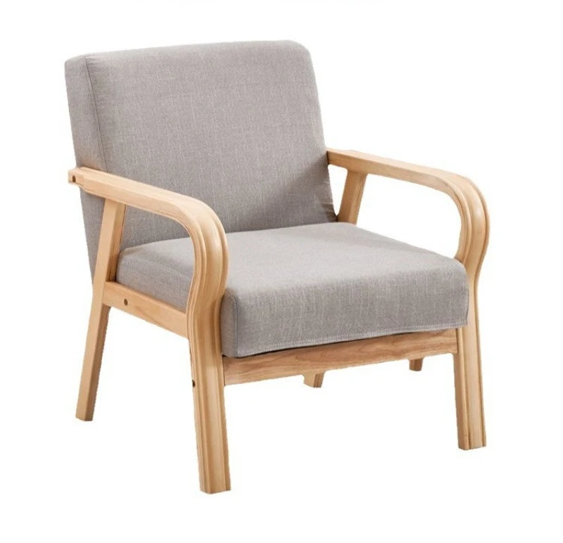 

Fabric combination small apartment rental room solid wood chair leisure single double