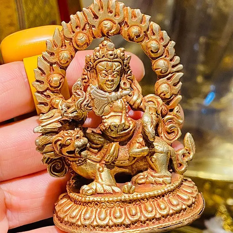 Treasure Tianwang Five Elements God of Wealth Handmade Copper White Black God of Wealth Portable Small Bronze Statue Ornament