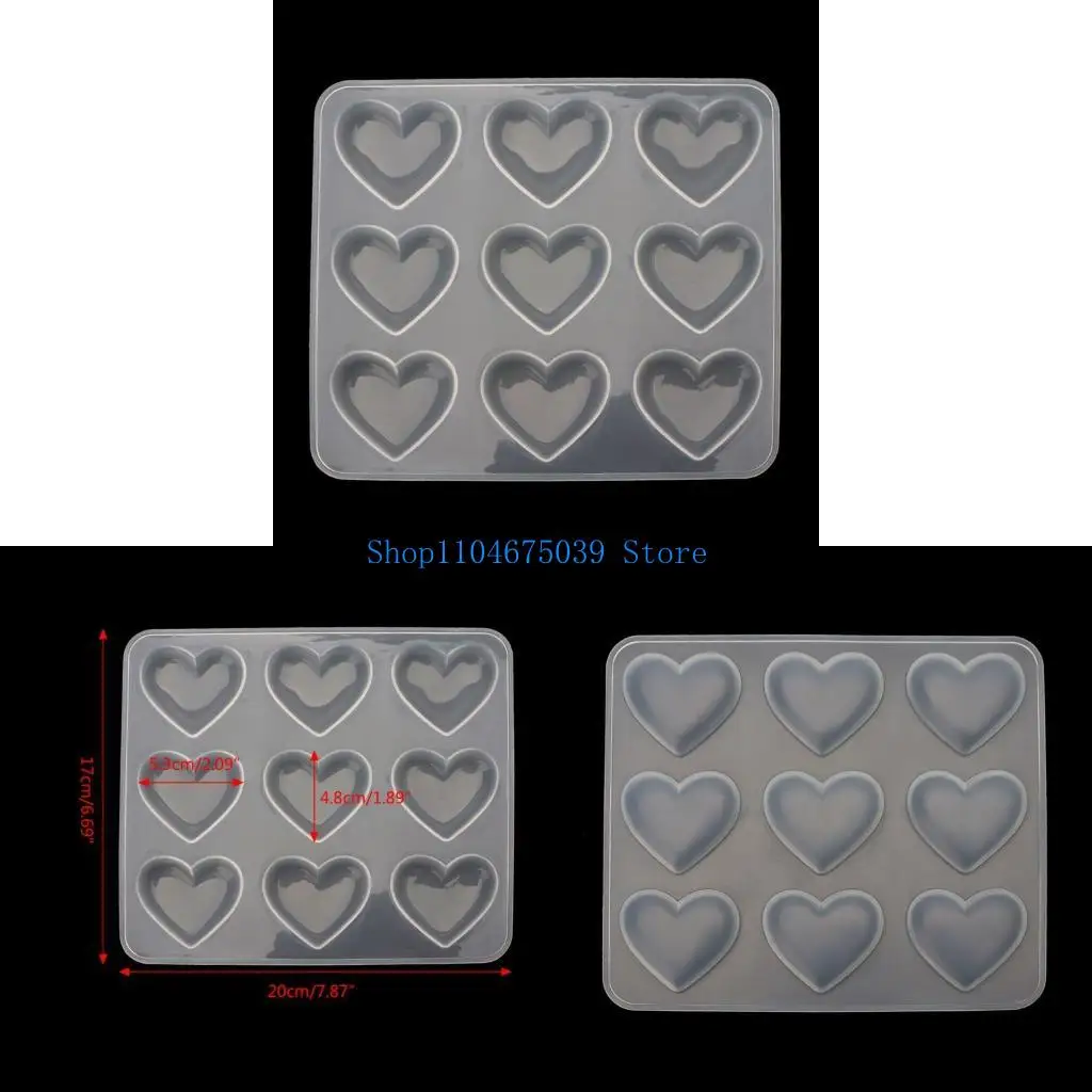 

5asd Heart-Shaped Casting Jewelry Mold for Epoxy Resin DIY Mold Silicone Charm Molds Epoxy Casting Craft for Jewelry