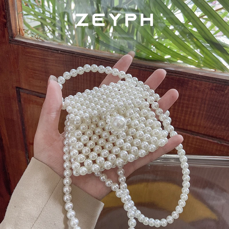 

Zeyph Mini Cute Handbag Bag Pearl Bag Ladies Handbag Delicate Lipstick Envelope Coin Purse