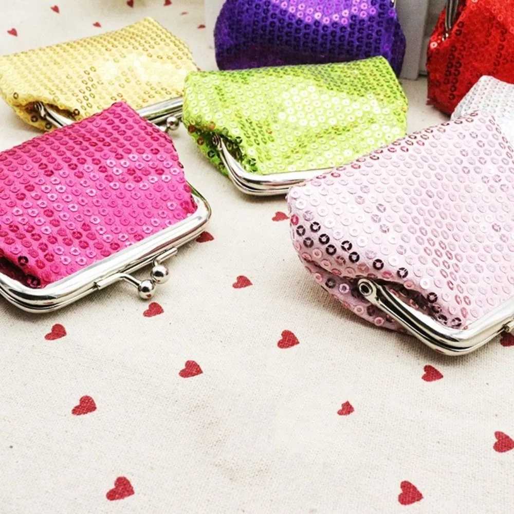 Classic Card Holder Sequin Coin Purse Money Bag Kiss Clasp Lock Small Purse Bag Storage Bag Keyring Clutch Lipstick Bag Women