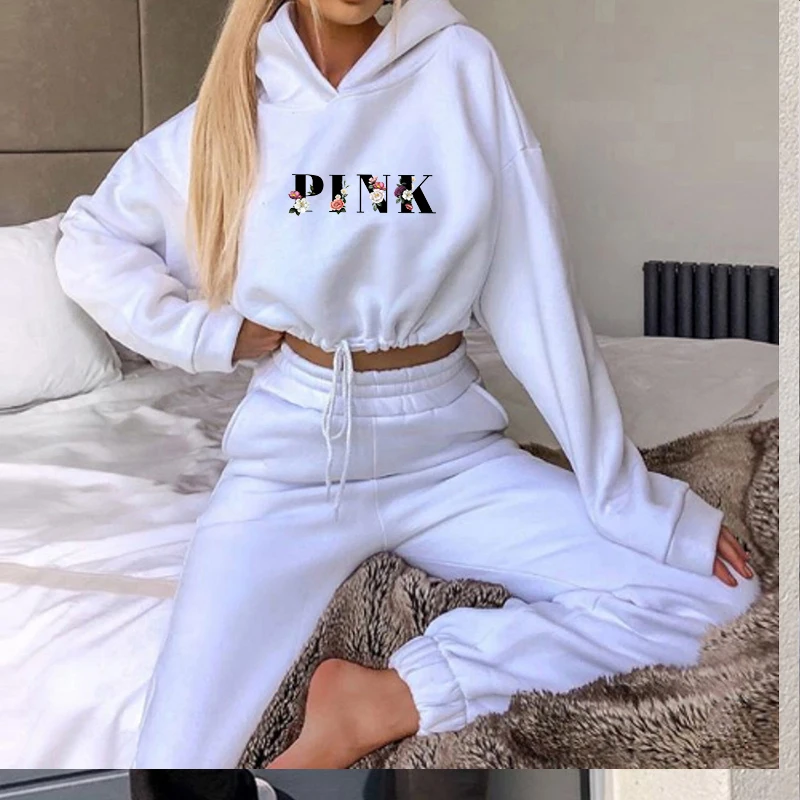 2024 Drawstring Women Hoodies Outfits Fashion Loose Women 2 Piece Suit Home Gym Tracksuit New Casual Solid Color Women Pants Set