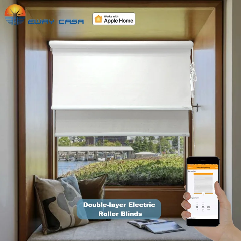 EWAY CASA Smart Home, persianas enrollables opacas automáticas, Cortinas eléctricas, cortinas inteligentes para ventanas enrollables MDB_DN_A