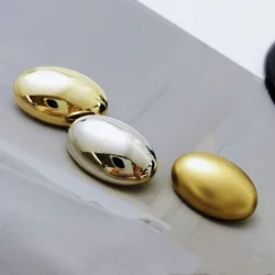 Metal Smooth Hand Stitched Button Simple Men Women's Mushroom Oval Metal Button 6PCS/Lot