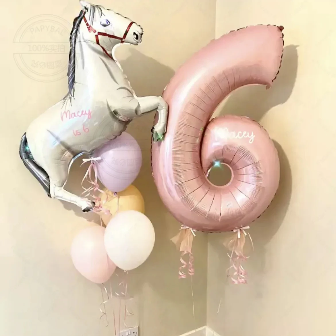 1PC New Pentium Horse-shaped Balloon Animal Pony Genie Aluminum Film Ball Farm Freedom Cowboy Baby Birthday Party Decorations