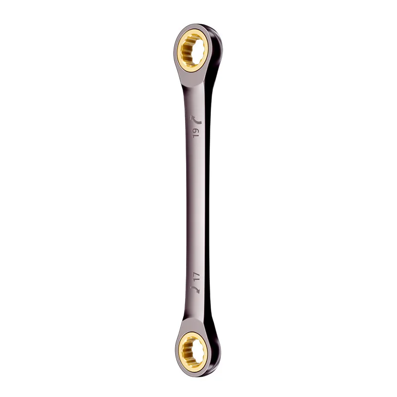 BAOLIAO Double Head BLACK NICKEL Plum Blossom Ratchet Wrench , Chrome Vanadium Steel Ratchet Spanner Set Auto Repair Tools