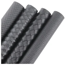 30x134cm rotolo tinta unita nero solido liscio Litchi Litchi patten goffrato Cross Texture tessuto in finta pelle sintetica per borse HM001