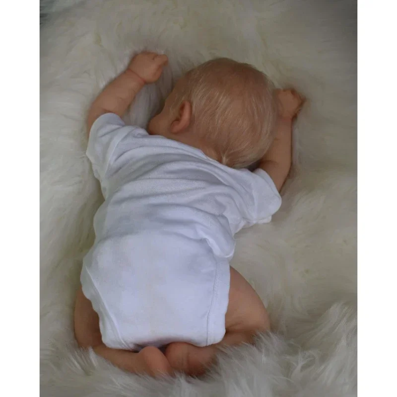 49CM już wykończone malowane Bebe Reborn Doll Rosalie Newborn śpiąca lalka miękka ręka malowane włosy 3D odcień skóry widoczne żyły