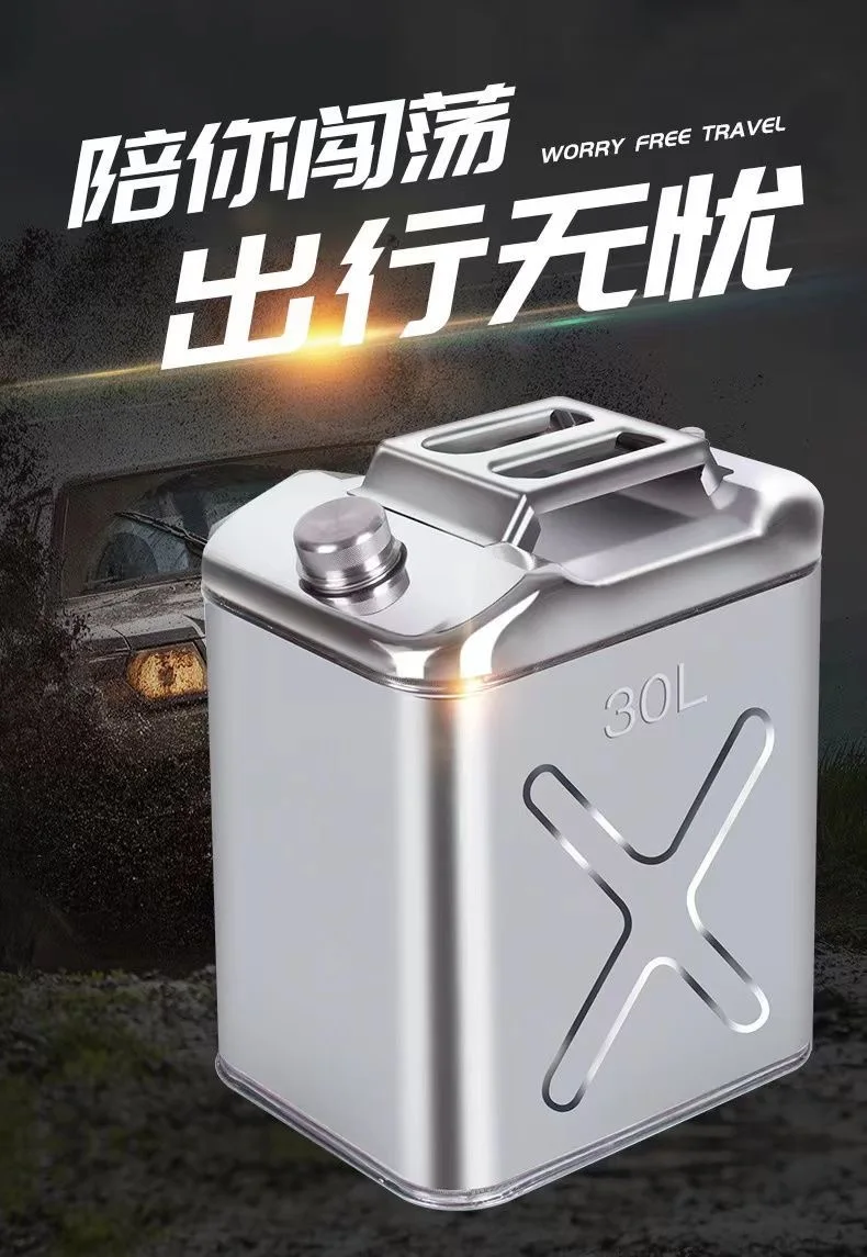 BEST 10L Litres 201 Stainless Steel Fuel Tank Petrol Storage Oil Jerrycan Gas Can Car Motorcycle Truck Car Fuel-jugs with Oil Pi