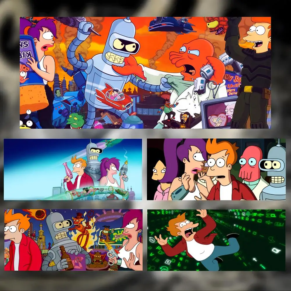 

Коврик для мыши с изображением персонажей мультфильма F-Futurama, большой игровой коврик для мыши с прошитыми краями, утолщенный настольный коврик для ПК