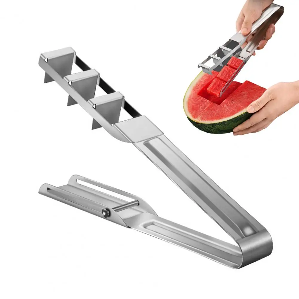 Watermelon Slicer Watermelon Cutter Fruit Slicer Stainless Steel Melon Dicer Tool Portable Kitchen Gadget for Camping Bbq