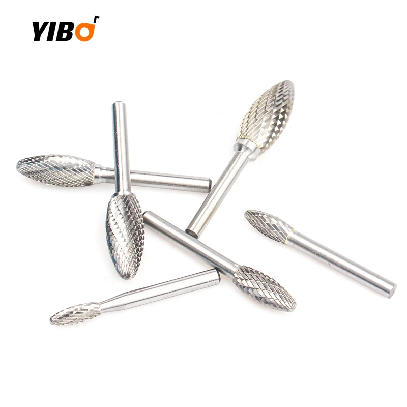 Milling Cutter for Wood Carving Copper Grinding & Metal Processing Double Slot HX Head Hard Metal Rotary Burr Tungsten Steel