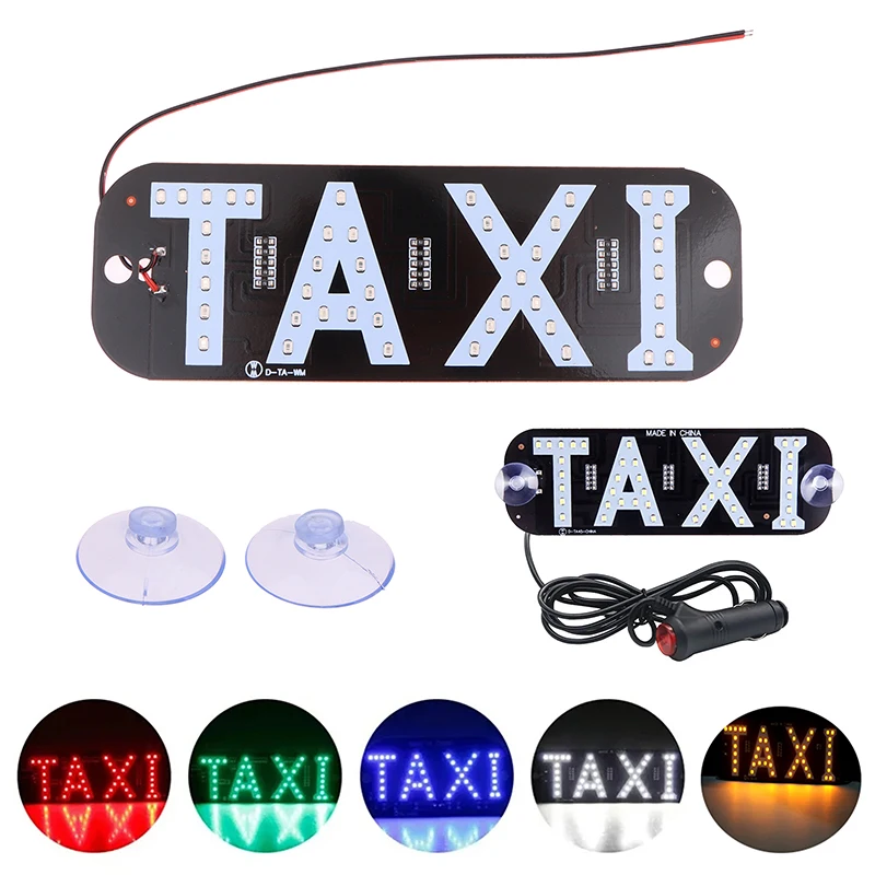 

Новый 12 В красочный светодиодный индикатор для лобового стекла такси, пустой номерной знак, знак кабины, водонепроницаемый