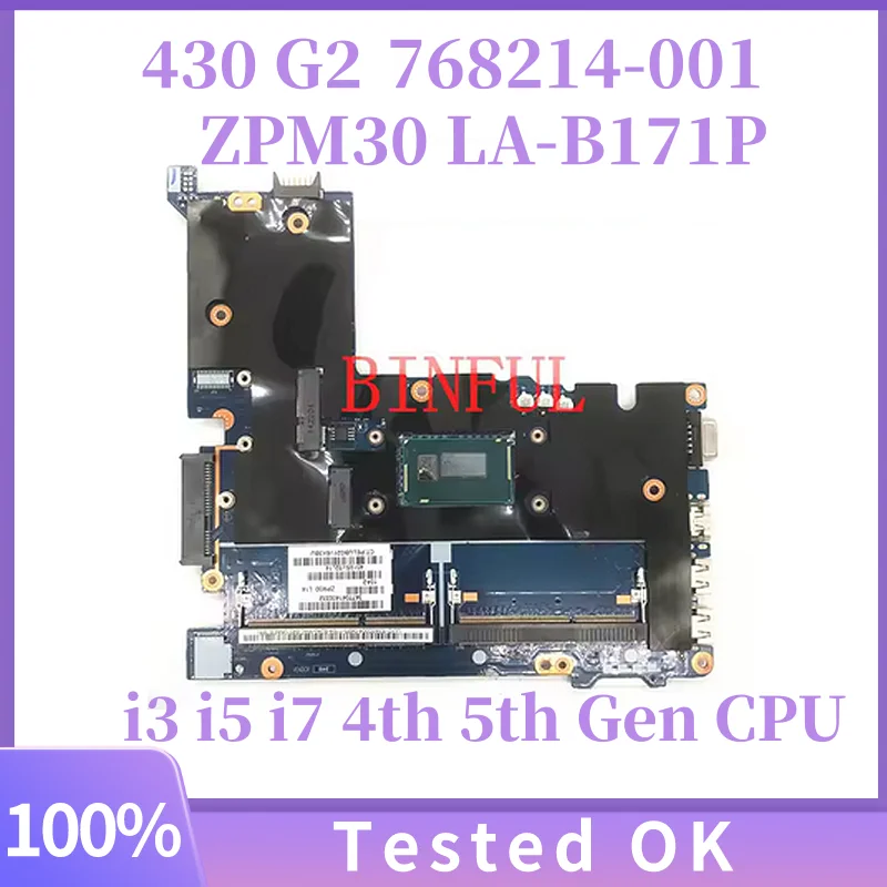 

For HP Probook 430 G2 Laptop Motherboard 774515-001 798060-601 LA-B171P Mainboard With i3 i5 i7 4th/5th Gen CPU