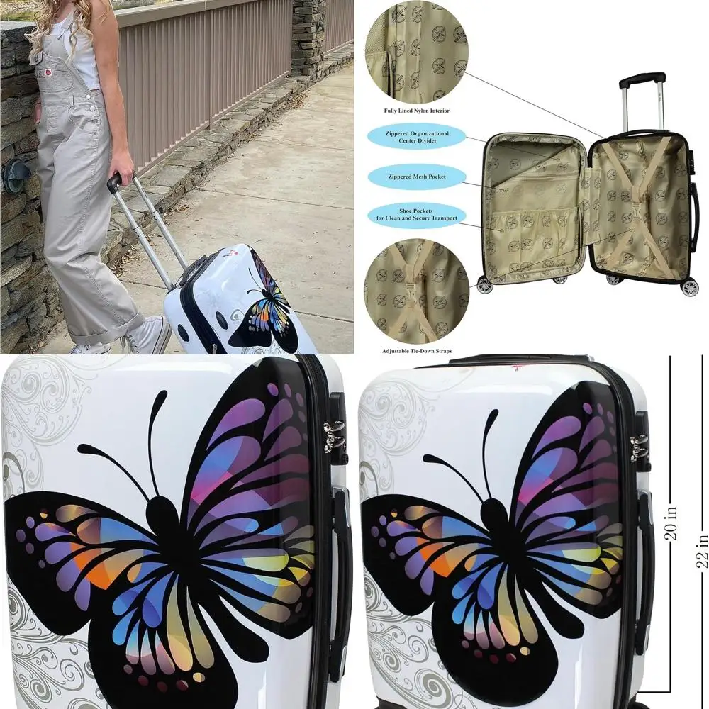 Enhanced Wheel 20 Expandable Hardside Spinner Suitcase with Polycarbonate Construction