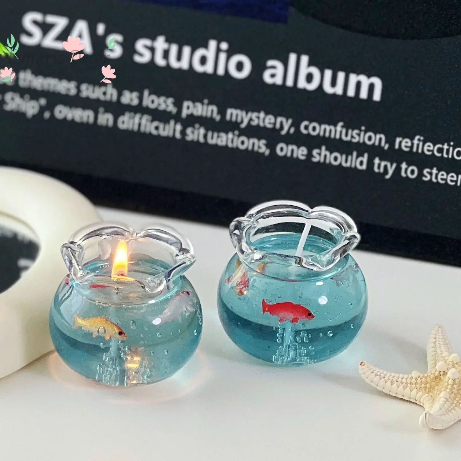 

Bubble fish tank scented candle gift - unique, exquisite, and cute decorative piece for bedroom ambiance - light fragrance