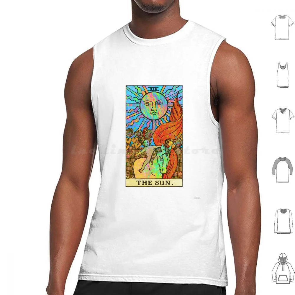 Psychedelic Tarot : Rainbow Sun ( No Border ) Tank Tops Vest Sleeveless Tarot Trippy Psychadelic Neon Tripping Drugs Druggie