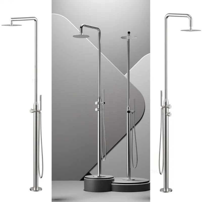 Inox watermark &wels floor standing shower set 316L stainless steel shower faucets pool shower Column  outdoor