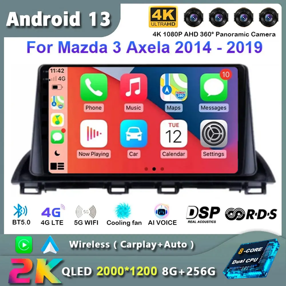 

Android 13 For Mazda 3 Axela 2014 - 2019 Car stereo Multimedia Video Player carplay Auto GPS Navigation Auto GPS 4G WIFI DVD