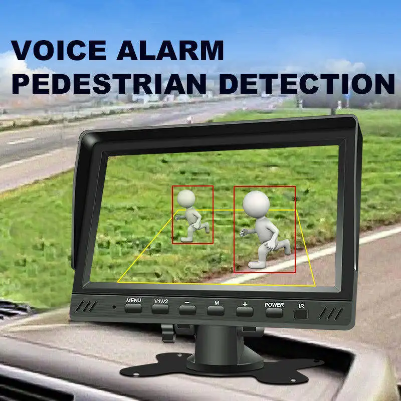 7 Inch Front Rear View AHD Display Monitor Backup Camera System BSD Touch Split Screen 2 Video Input Waterproof for