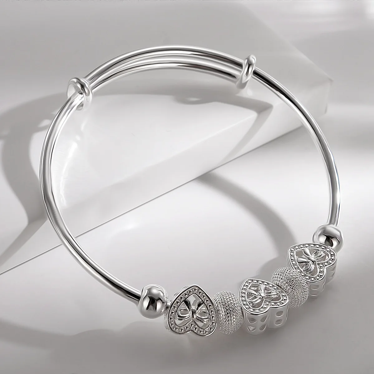Trendiges Armband aus 925er-Sterlingsilber mit großen Armreifen, niedliche Charms für Damen, Damen, Modeschmuck, Anpassung, Manschette, Hochzeit, Luxus