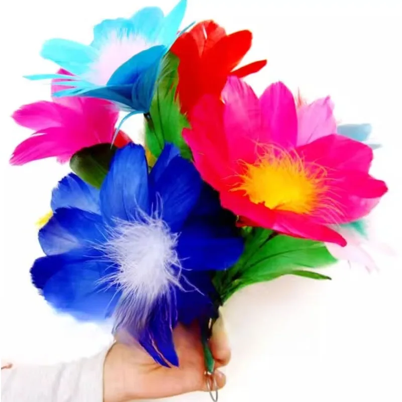 12 fiori con maniche da sole - Mano vuota per piumare la magia dei fiori per spettacoli teatrali Trucchi magici Giochi di magia per feste Giocattoli magici