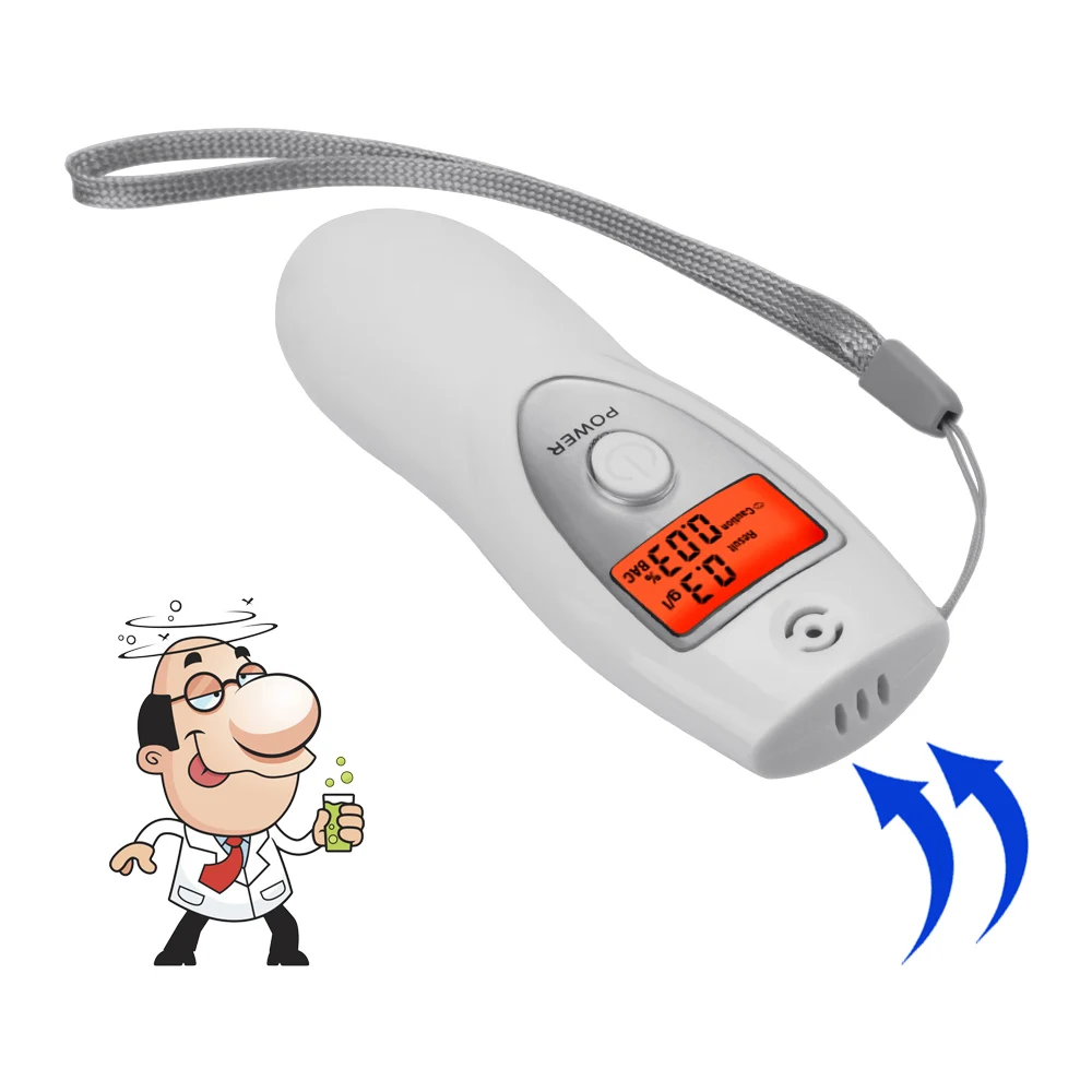 جهاز اختبار شرب الكحوليات الرقمي لشاشة الكحوليات LCD لسلامة السيارة جهاز استنشاق الكحوليات محلل كاشف الكحول الرقمي المحمول باليد