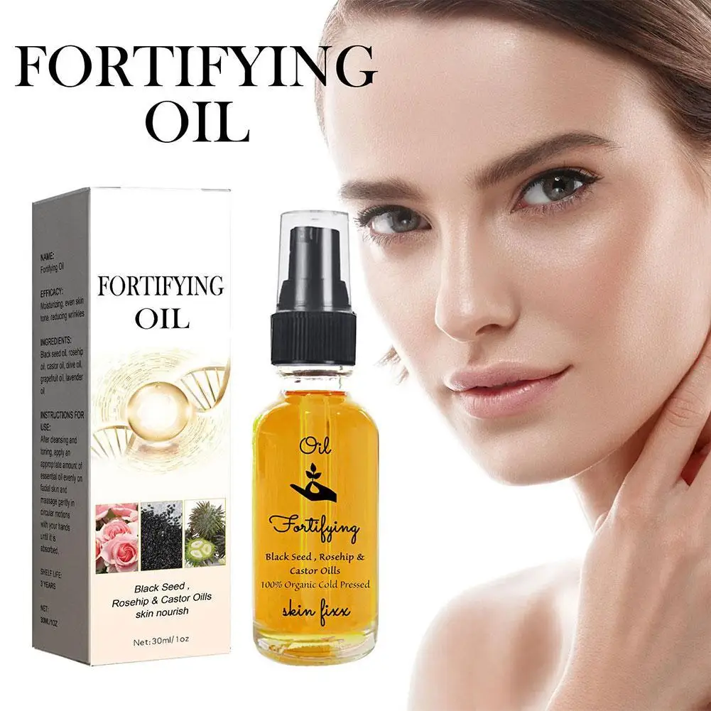 30ml Oil Facial Moisturizer Organic Castor Oil Black Seed Oil Rosehip Oil Face Serum Natural Nourishing Hydrates Skin Care