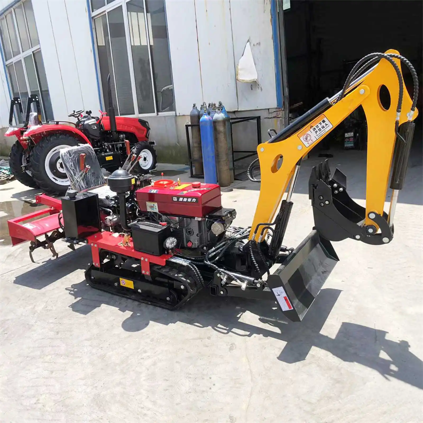 

Factory Price Wholesale Crawler Ride on Cultivator Rotary Tiller Garden Mini Tractor