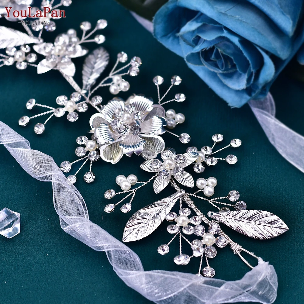 YouLaPan Silver Color Alloy Flower Belt Handmade Evening Gown Sash Belt for Party Wedding Bride Accessories Bridal Belt SH519 ﻿