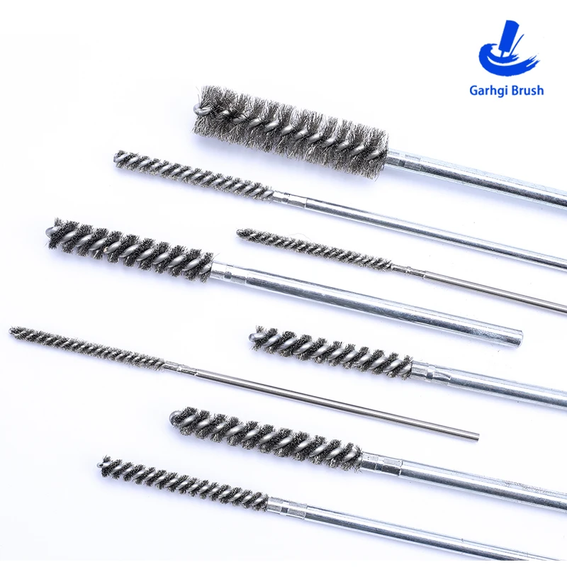 Escovas de broca diy 50x150mm escova de tubo de fio de aço inoxidável para diâmetro interno rebarbação polimento limpeza remoção de ferrugem